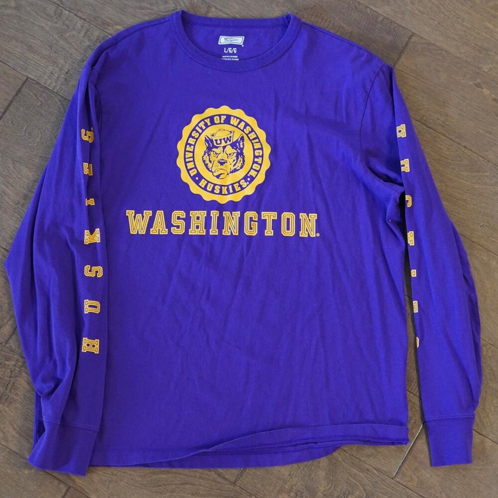 VTG‎ University Washington Huskies Sweatshirt Gold Purple Womens Size Large